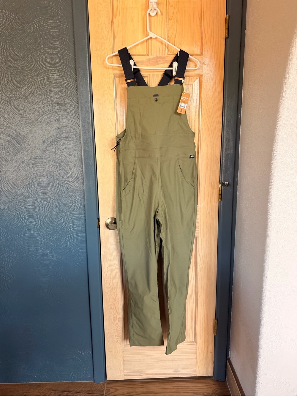Love Olive Green Bib Jumpsuit with Black Adjustable Straps